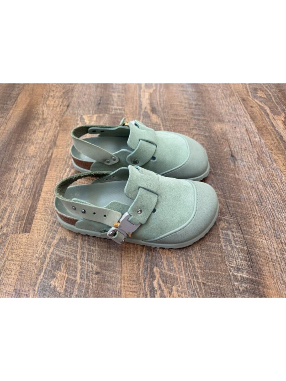 Dior x Birkenstock Tokio Mule Water Green Suede Clogs - Picture 5 of 15